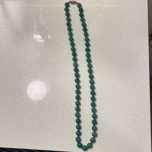 Sea Foam Green Jade Bead Necklace. Possibly vintage.